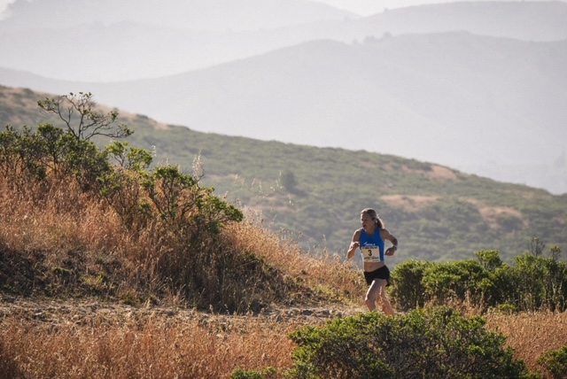 Chris Lundy on her way to a third Dipsea win